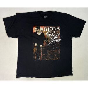 Arjona Viaje Tour Graphic T-shirt Men XL Black Short Sleeve Music